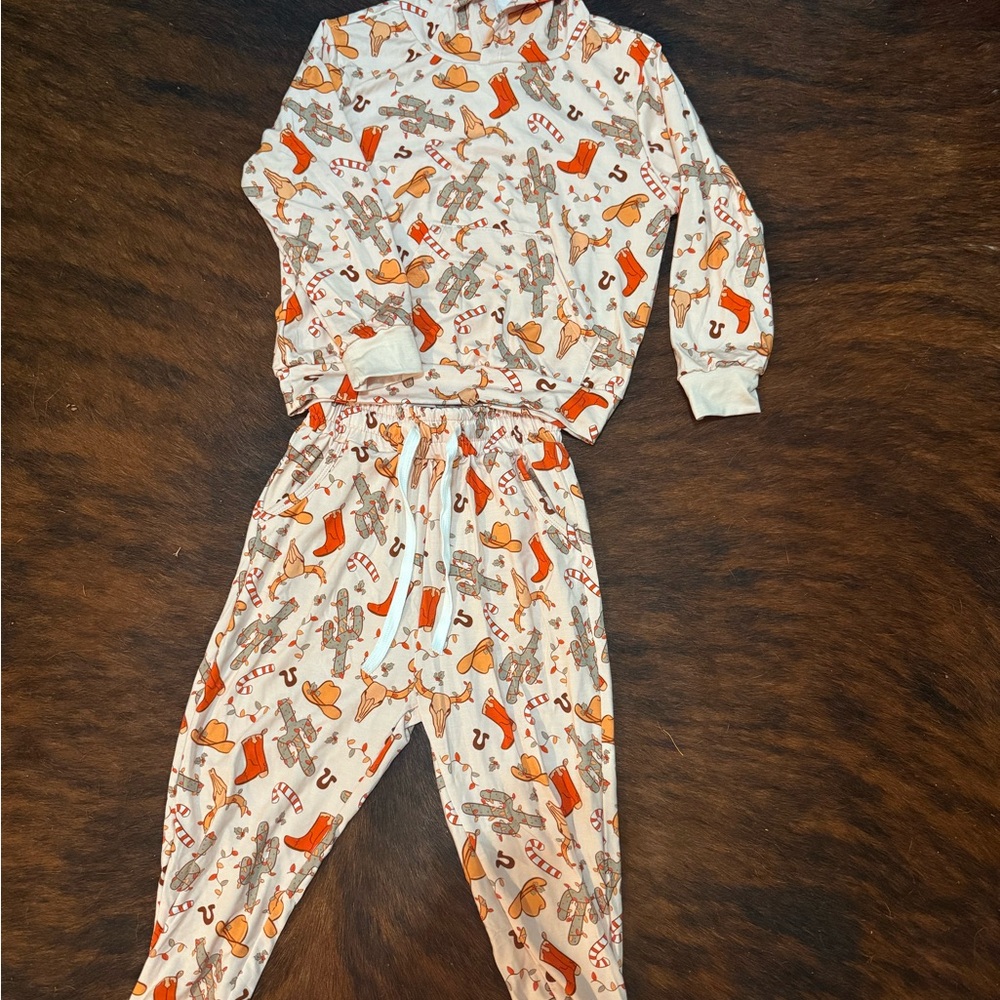 Kids Western Christmas Jogger Set
